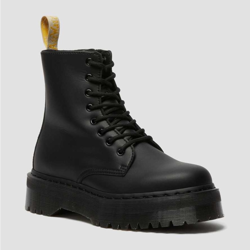 Jadon II Mono Black Vegan Leather Platform Boots